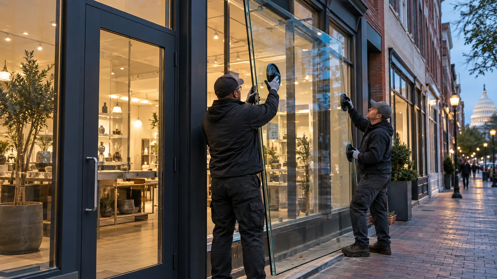 Professional storefront glass chantilly va service by Expert Glass Repair in the DMV