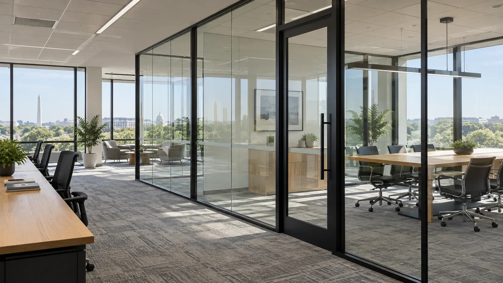 Professional commercial glass partition alexandria va service by Expert Glass Repair in the DMV
